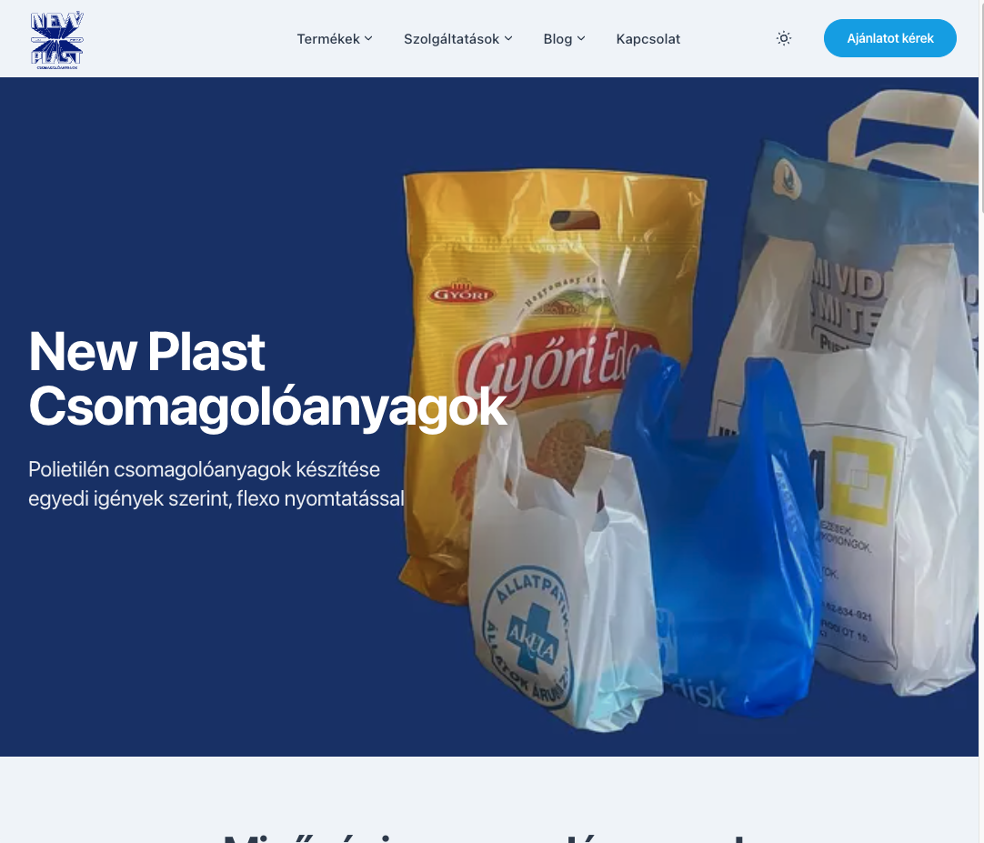 Newplast.com képernyő fotója